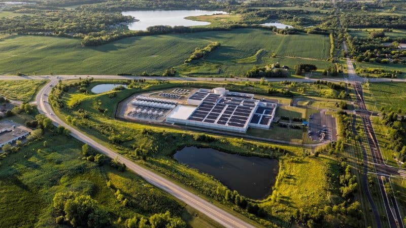 Aerial View Of Large Data Center Facility